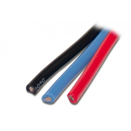 Silikonkabel svart, röd & blå 40 cm 14AWG